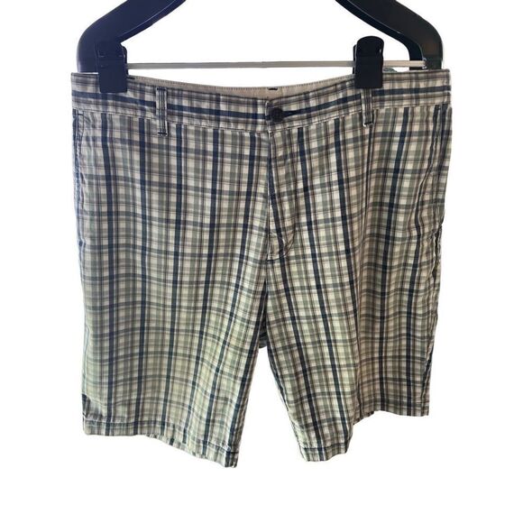 Dockers Mens Plaid SZ 36 4 Pockets + bonus side Pouch Pocket Colors Blue Green & - Picture 1 of 10